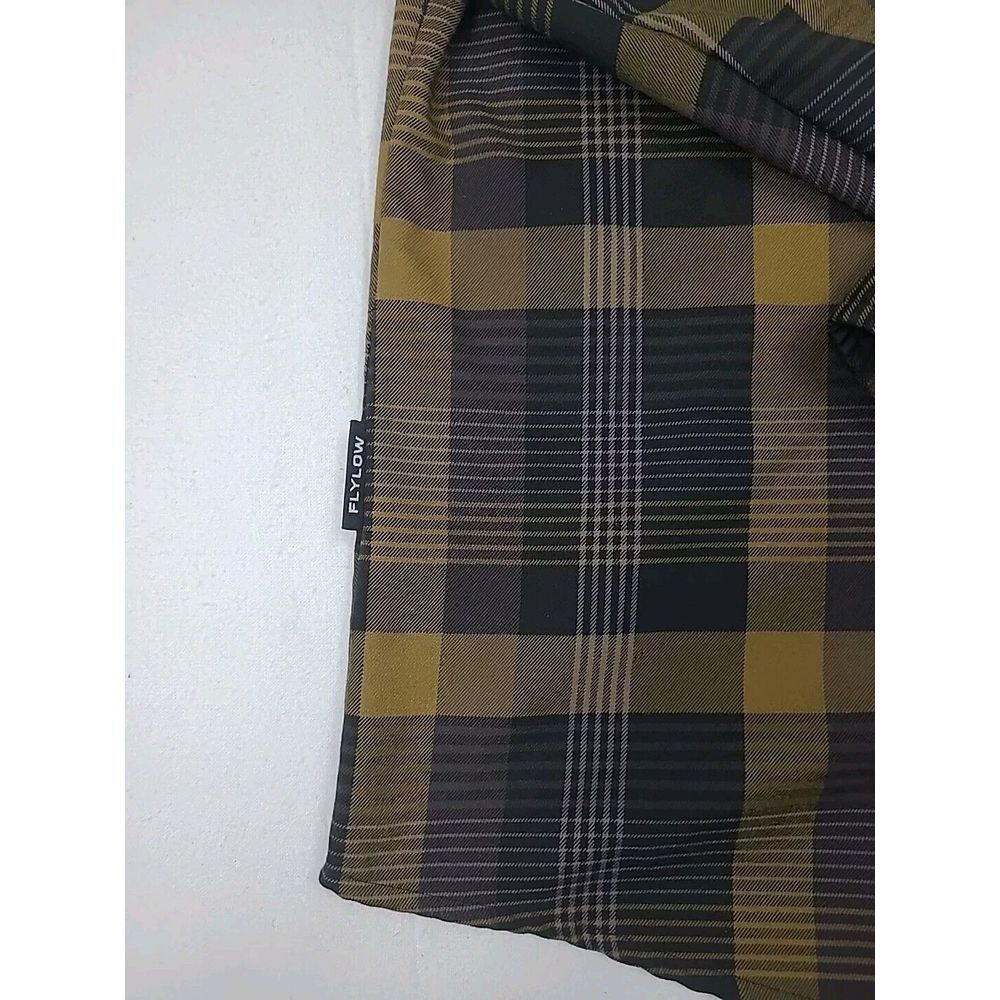 Flylow Handlebar Tech Flannel Men's Small Plaid Snap Button Shirt - Picture 4 of 8